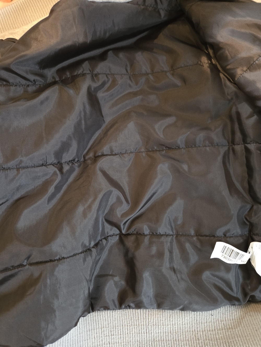 Grey Wool & Black Leather Sleeve Varsity Jacket with LA Patch, Youth Size XL, 16 - Picture 5 of 7